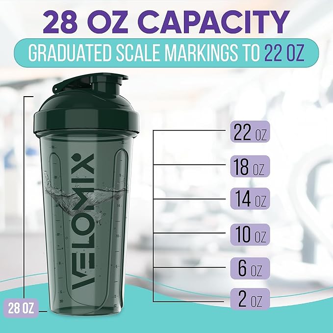 '-2 Pack- 28 oz Protein Shaker Bottles for Protein Mixes - 2x Wire Whisk | Leak Proof Shaker Cups for Protein Shakes | Protein Shaker Bottle Pack | Shakers for Protein Shakes-Green&Orange-FlexoryFit