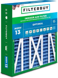 Filterbuy 17.5x21x5 Air Filter MERV 13 Optimal Defense (1-Pack), Pleated HVAC AC Furnace Air Filters Replacement for Rheem, Ruud, and Protech (Actual Size: 17.13 x 20.63 x 4.38 Inches)