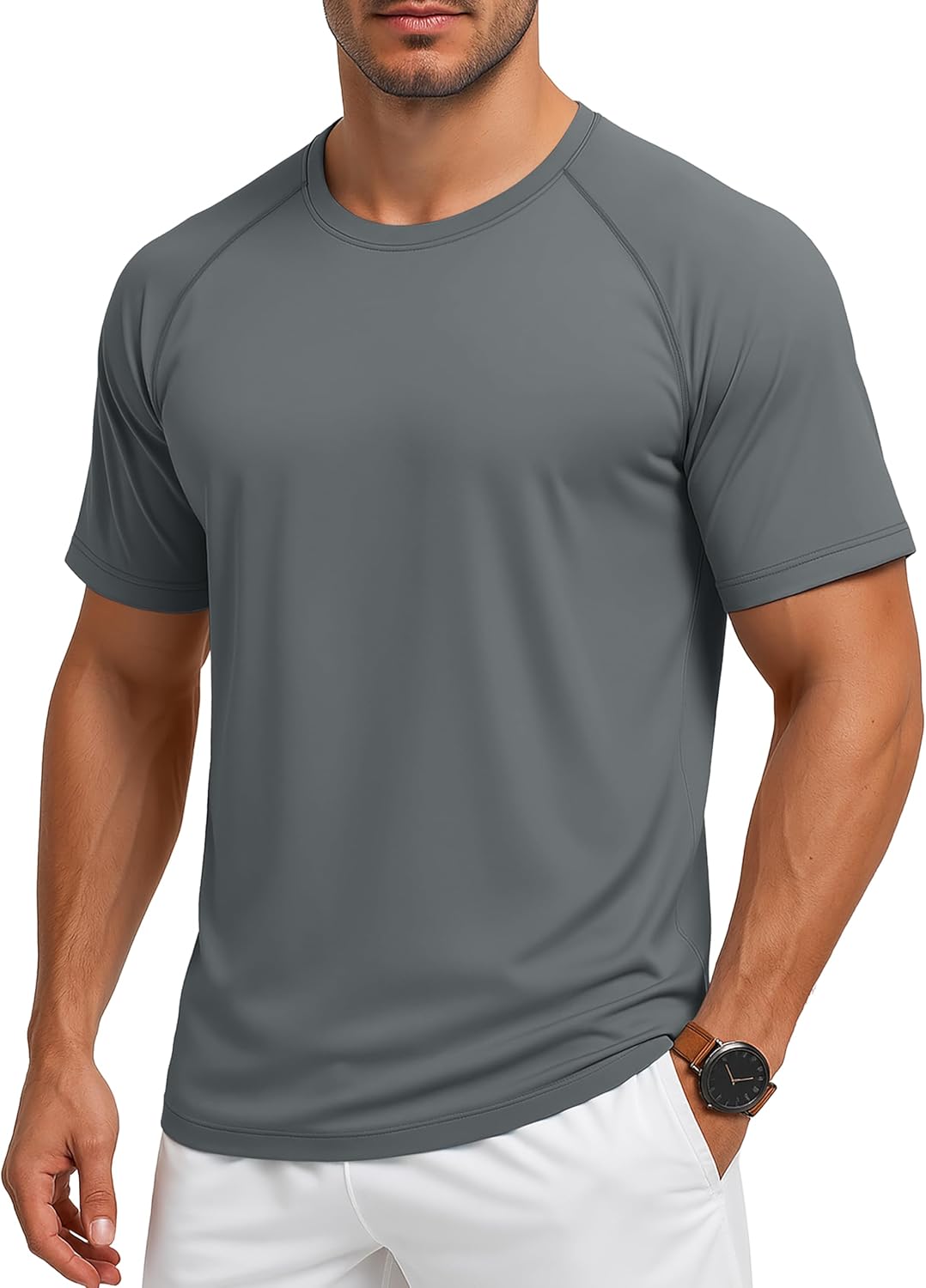 MAGCOMSEN Men's Short Sleeve UPF 50+ Sun Protection Shirts Quick Dry Athletic T-Shirt Hiking Running Swimming Rash Guard
