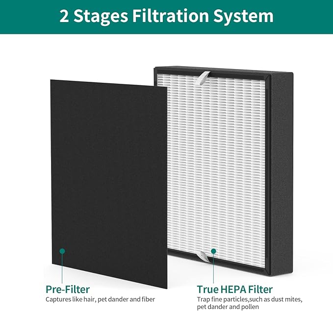 2-Pack BF35 Replacement Filter Compatible with BF35 for BreatheSmart Classic Purifier, 2×2-in-1 Filters + 2×Carbon Pre-Filters