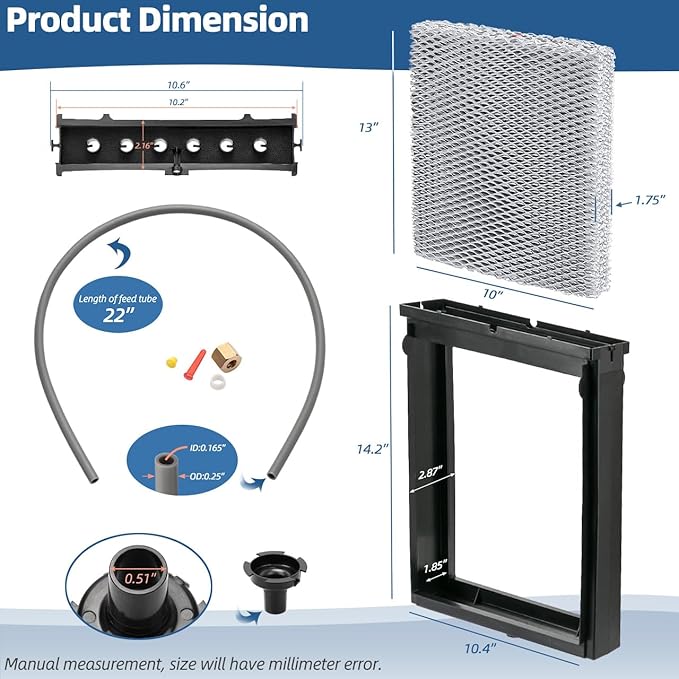 4839 Humidifier Maintenance Kit with Model No. 35 Water Panel Humidifier Replacement Filter Compatible with Aprilaire Whole Home Humidifier Models 600, 600A, 600M Humidifier Parts & Accessories