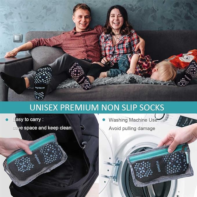 Hylaea Unisex Non Slip Socks with Grip for Yoga, Hospital, Pilates, Barre | Ankle, Cushioned-FlexoryFit