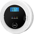 Smoke and Carbon Monoxide Detector Powered by Battery with Digital Display, Dual Alarm Sensor of Smoke and CO,Easy to Install