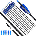 Archery 31" Hunting Arrows with 4" Natural Turkey Feather Carbon Arrows Target Practice Arrows for Traditional Bow Recurve Bow & Longbow - 12Pcs