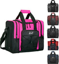 WOLT Bowling Ball Bag for Single Ball - Bowling Ball Tote Bag with Padded Ball Holder, 2 Pockets fit Bowling Shoes Up to Mens Size 14 and Accessories