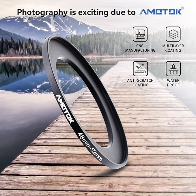 48mm Lens to 52mm Camera Lens Adapter, 48mm to 52mm Filter Step up Ring Adapter - Image 2