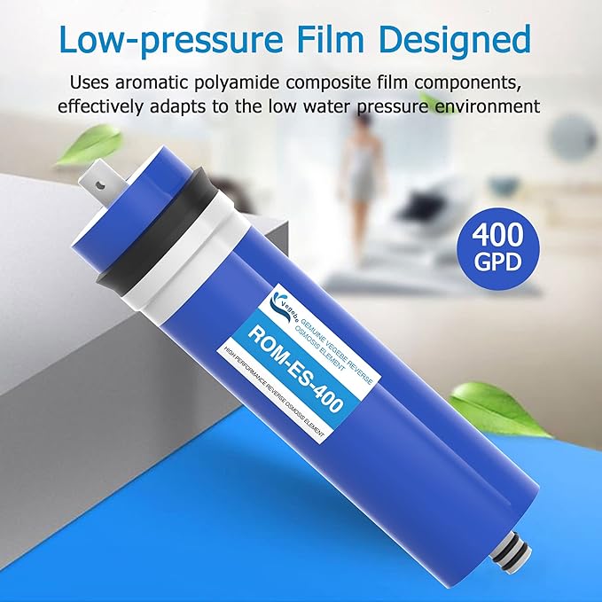 400 GPD RO Membrane Filter 12"x3" Reverse Osmosis Membrane Element Replacement Fits Under Sink RO Drinking Water Filter Filtration Purifier System, 1 Pack