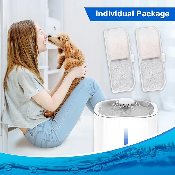 Cat Water Fountain Filters, 12 Pack Pet Filter Replacement Charcoal Filters Compatible with Cat Water Dispenser