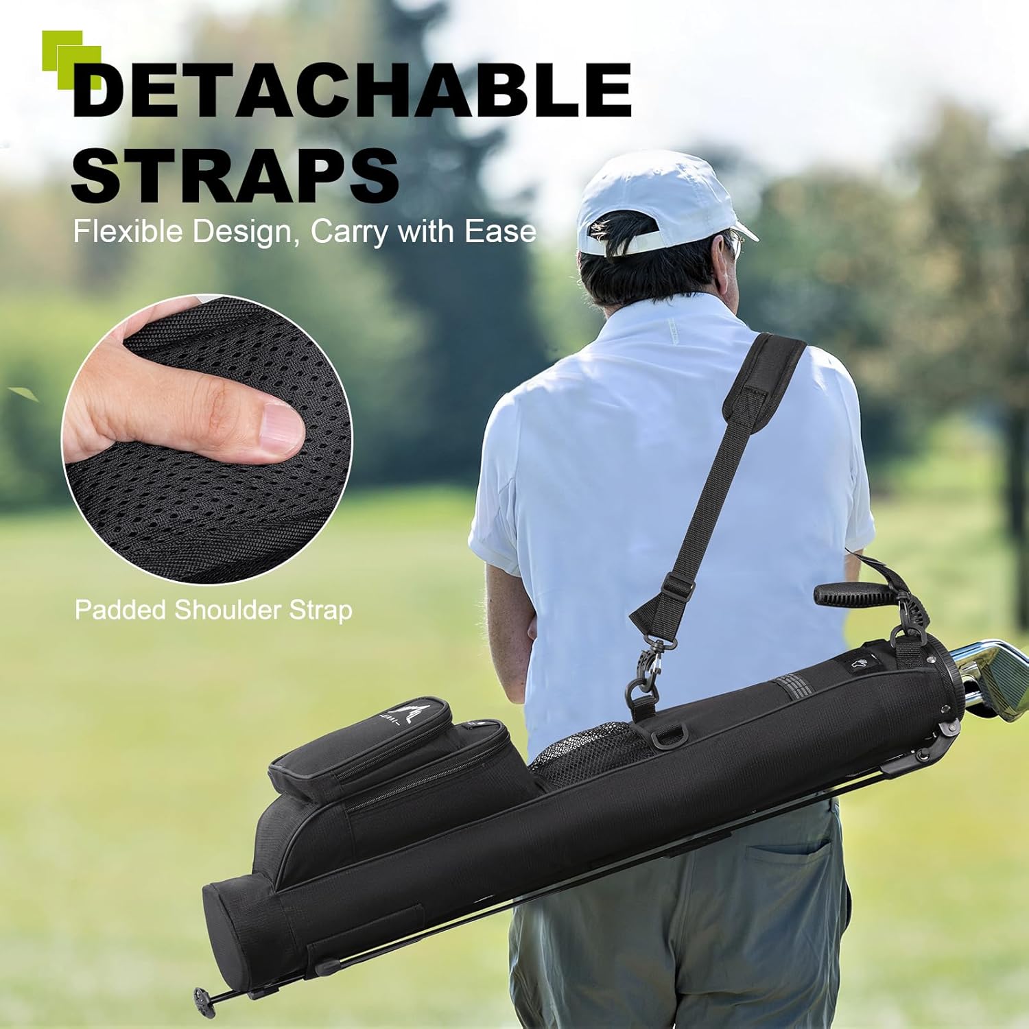 Golf Lightweight Stand Carry Bag– Easy to Carry and Durable Pitch n Putt Golf Bag for The Driving Range, Par 3 and Executive Courses–31.5 inches Tall