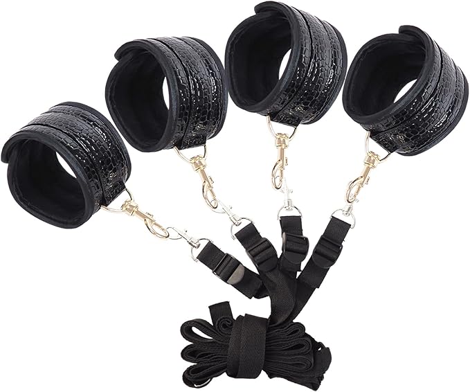 6pcs Black PU Adjustable Straps Sports Training Fitness Gear Home Yoga Set-FlexoryFit