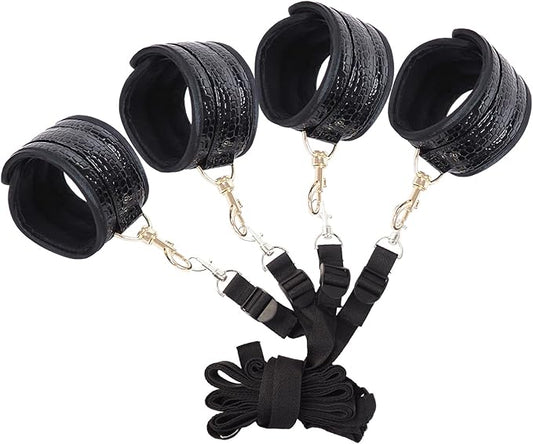 6pcs Black PU Adjustable Straps Sports Training Fitness Gear Home Yoga Set-FlexoryFit