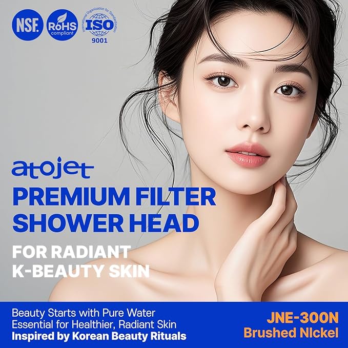 Premium Filter Showerhead Designed With Korea's Luxury Beauty Philosophy - Carbon Composite Filter | Single 1 month Set (Hose, Mount, Teflon Tape, Wrench) (JNE300C-SET-SNG)