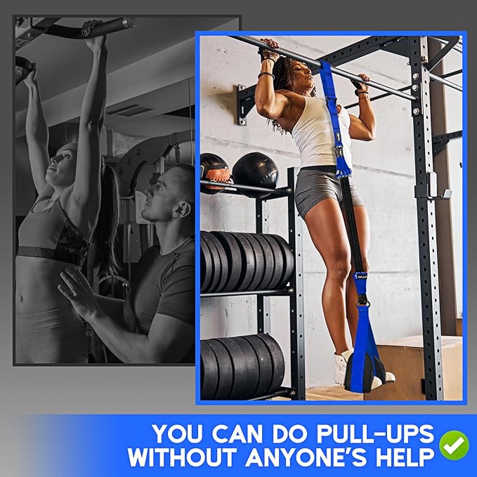 Pull Up Assistance Bands, Adjustable Heavy Duty Resistance Band for Pull Up, 3 Pull Up Bands, Comfortable Fabric Feet/Knee Rest, Assistance Bands for Pull-Up, Home Fitness, Body Stretching-FlexoryFit