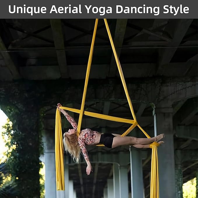 PRIOR FITNESS Aerial Silks Kit Colorful 9/15/20 Yards 40D Nylon Fabric Hammock Set With Hardware & Guide for All Levels Of Aerial Yoga Practice and Acrobatic Flying For Adults Aerial silk-FlexoryFit