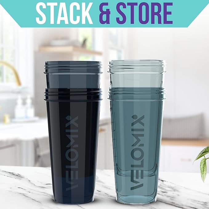 '-4 PACK 28 Oz Protein Shaker Bottle for Protein Mixes - 4x Wire Whisk | Leak Proof Shaker Cups for Protein Shakes | Protein Shaker Bottle Pack | Protein Shake Cup (Aqua Depths)-FlexoryFit