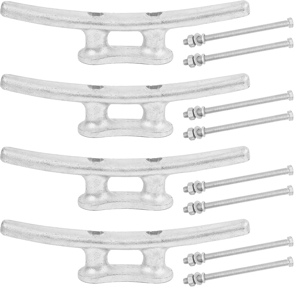 6/8/10/12/14 inch Dock Cleats With Bolts,Hot Dipped Galvanized Cast Iron Boat Cleats,Rope Cleat Boat Dock Cleats for Boat Docks,Decks,Piers for Tying up Boats,Marine Decor(1,2,4,5,6,8,10,12 Pack)