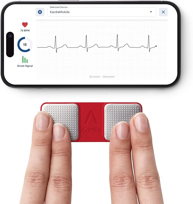 KardiaMobile 1-Lead Personal EKG Monitor – Record at Home – Detects AFib & Irregular Arrhythmias – Easy Results in 30 Seconds – Works w/Most Smartphones-FlexoryFit