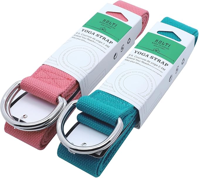 Yoga Exercise Adjustable Straps 8FT with Durable D-Ring for Pilates & Gym Workouts | Hold Poses, Stretch, Improve Flexibility & Maintain Balance-FlexoryFit
