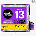 Simply 18x18x1 Air Filter, MERV 13, 6 Pack, by SimplyFilters