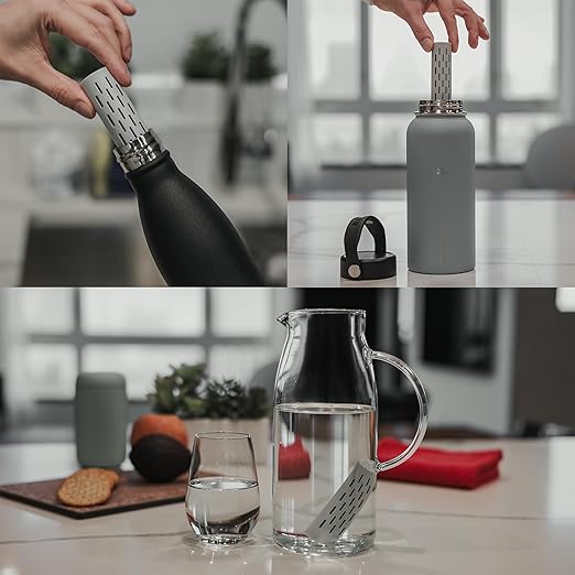 Magnesium Alkaline Water Infuser (2 Pack) 9.5 pH + Electrolytes for Any Water Bottle/Small Pitcher, 750 Refills / 3 Months, 2 Ionized Mineral Water Infusers