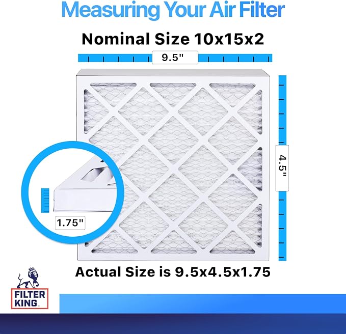 Filter King 10x15x2 Air Filter | 3-PACK | MERV 8 HVAC Pleated A/C Furnace - Image 2