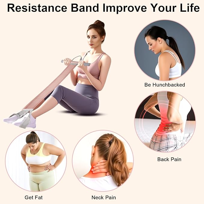 120LB Fabric Resistance Band with Handles,Non-Slip Pedal Puller Resistance Band for Strength Muscle Training-Thicken Fabric Fitness Resistance Bands for Full Body Toning,Physical Therapy-FlexoryFit