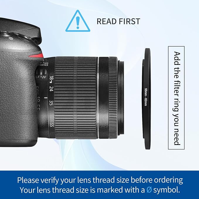 58-82mm Step-Up Ring Adapter, 58mm to 82mm Step Up Filter Ring - Image 3