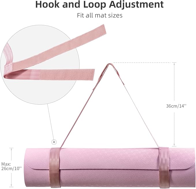 Trilancer Adjustable Yoga Mat Strap With Hook and Loop Closure, Yoga Mat Holder Carrier,and Organizing-Mat Not Included-FlexoryFit