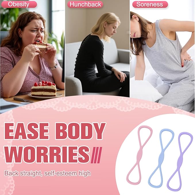 Resistance Bands, Figure 8 Exercise Bands for Women Men, Arm Back Elastic Rope for Glutes,Back,Fullbody Yoga Pulling Rope, Gift for Sports Lover/Beginner (25 lbs)-FlexoryFit