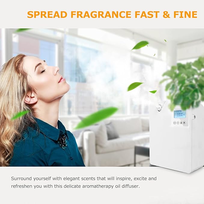 Smart Scent Air Machine for Home - Waterless Essential Oil Diffuser with Cold Air Diffusion Technology, HVAC Scent Diffuser 300ml for Large Room, Professional Atomizing Cover Up to 2,000 Sq.Ft.