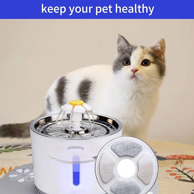 Replacement Filters for Pet Water Fountain - Activated carbon Filters for Cats and Dogs Automatic Water Dispenser (16 Pack)