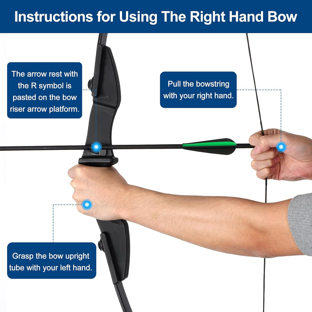 Recurve Bow and Arrow Set，Detachable Archery Adult Bow Left and Right Hands 40lbs /20lbs Suitable Adults/Youth/Beginners Outdoor Practicing