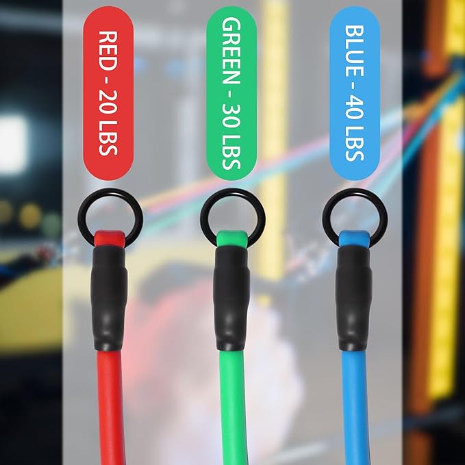 Resistance Bands with Handles for Working Out Women and Men, Exercise Bands with Door Anchor, Stretch Bands for Home Workouts, Simple Guide Included-FlexoryFit