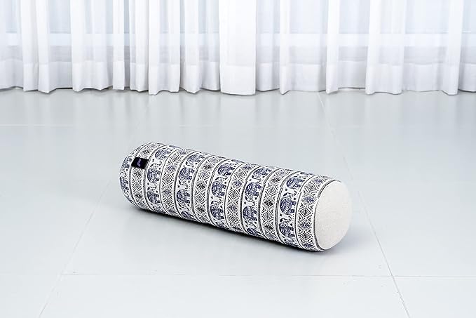 Leewadee Small Yoga Bolster – Shape-Retaining Cervical Neck Roll, Tube Pillow for Comfortable Reading, Kapok Filling, 22 x 6 x 6 inches-FlexoryFit
