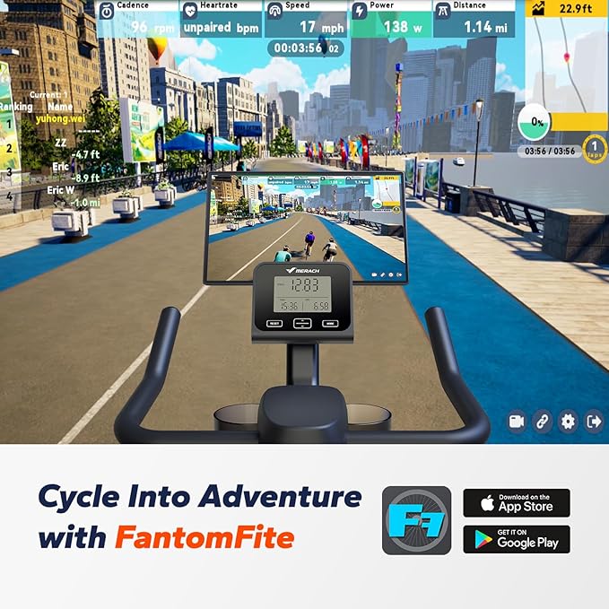 MERACH Indoor Cycling Bike, Exercise Bike for Home with Magnetic, Bluetooth Stationary Bike with APP Data Tracking, and Tablet Holder-FlexoryFit