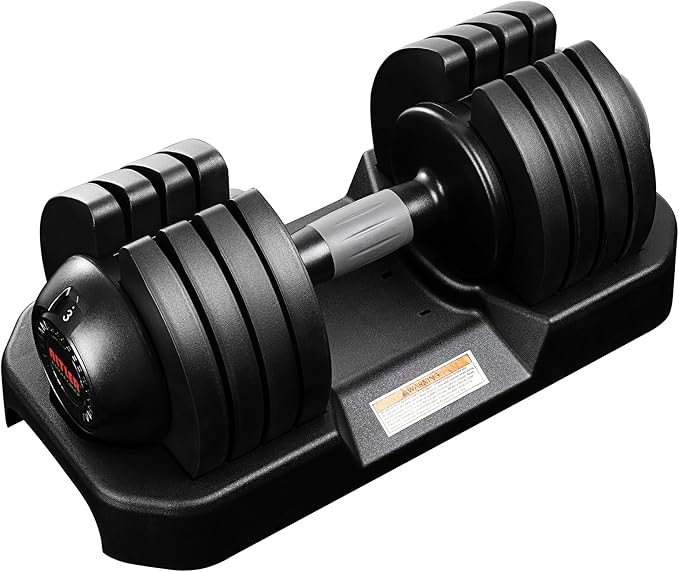 52LBS Single/Pair Adjustable Dumbbells Set Premium Rubber Coated Dumbbell Set with Secure Locking Mechanism for Safe & Customizable Strength Training-FlexoryFit