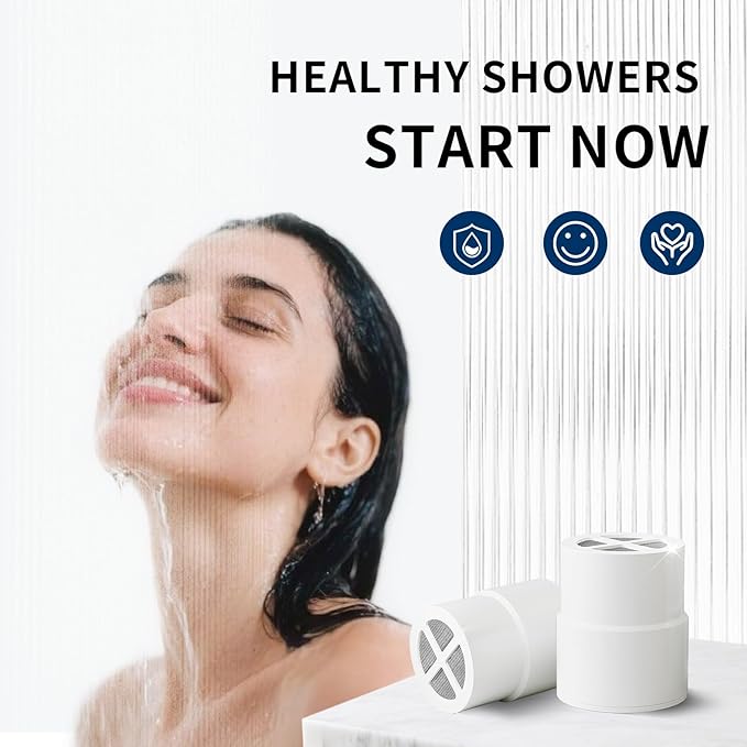 3 Pcs Shower Head Filters, Compatible with Jolie Shower Head, The with KDF-55 Stage Technology - High Pressure Water Filter for Soft Skin & Shiny Hair