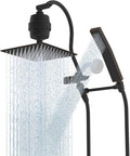 Hibbent Metal 10'' Filtered Rainfall Shower Head Combo, High Pressure Handheld Shower Wand, 12'' Adjustable Extension Arm, 20 Stage Shower Filter, 71'' Hose, Shower Head Holders, Oil Rubbed Bronze