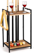 Pool Stick Holder - Freestanding Pool Cue Holder Floor Stand Wooden Cue Stick Holder 10-Hole Billiard Cue Racks for Game Room Billiard Room Decor Club Pool Table Accessories