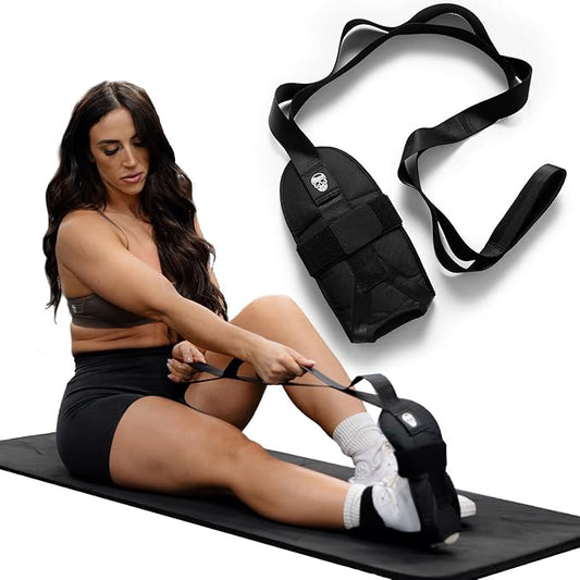 Gymreapers Foot and Calf Stretcher for Plantar Fasciitis, Achilles Tendonitis, Rehabilitation - Flex Strap for Physical Therapy, Pilates, Flexibility Training, Thigh & Hamstring Stretcher and Heel Spurs & Shin Splints-FlexoryFit