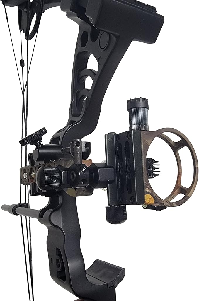SAS Essence 019" Bow Sight with Micro Adjust Detachable Bracket with LED Sight Light for Archery Compound Bows Hunting Shooting