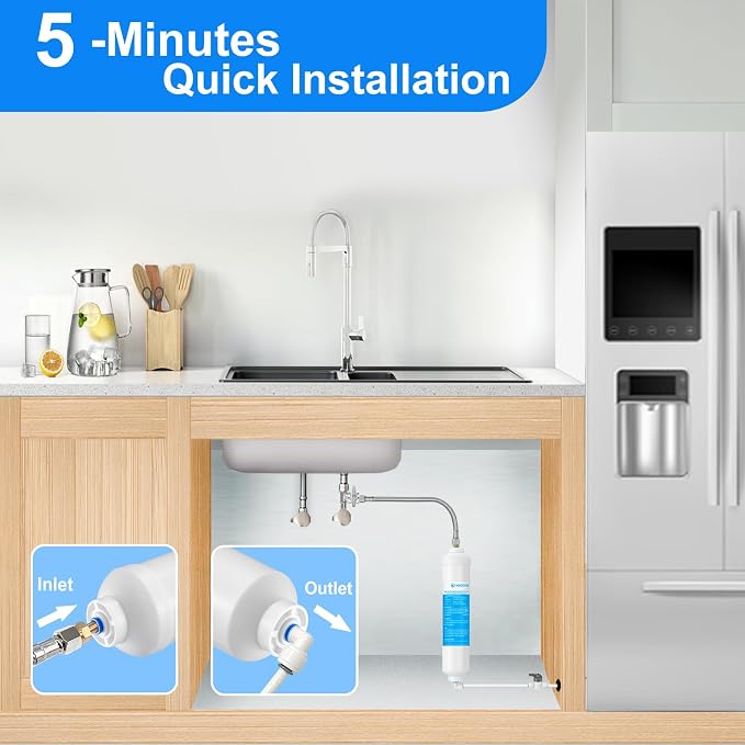 HAOCHEN Inline Water Filter for Ice Maker and Refrigerator, Include 1/4" Water - Image 5