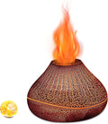 Colorful Volcano Diffuser Humidifier: Upgraded 160ml Fire Flame Humidifier Aroma Spray Diffusers with 7 Colors Changing Auto Off Function for Essential Oils Large Room (Full Crack Flame)