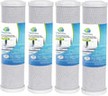 4-Pack Replacement GE GXWH04F Activated Carbon Block Filter - Universal 10 inch Filter for GE HOUSEHOLD PRE-FILTRATION SYSTEM