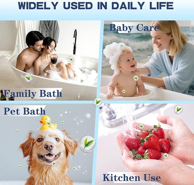 Upgrade Bath Filter 3.0, 15-Stage Bath Water Filter for Tub Faucet, Removes 99.9% of Chlorine & Contaminants, BPA-Free, 2500 Gallons, Bathtub Filter Hard Water Softener for Healthier Skin, Hair, Nails