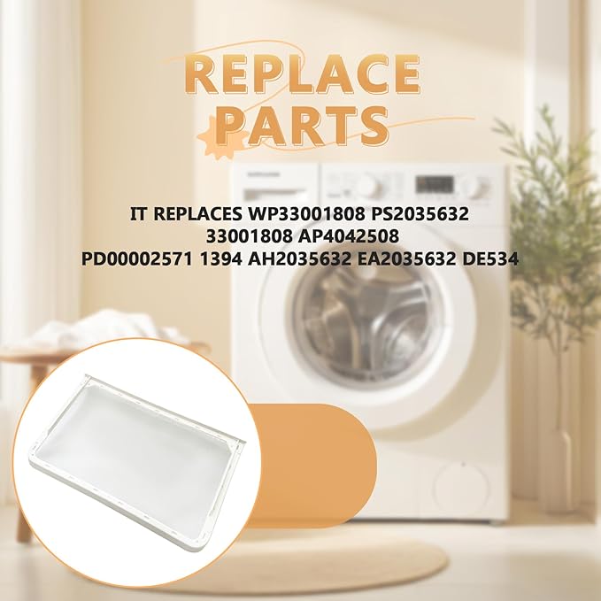 33001808 Dryer Lint Filter Screen Replaces WP33001808 PS2035632 AH203563, Compatible with Whirlpool Maytag Dryer Fits MDE9206AYW MDE5500AYW MDG5500AWW Dryer Parts Lint Trap