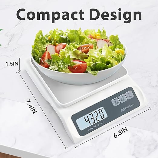13lb/0.1g Precision Digital Food Scale - Meal Prep Kitchen Baking & Espresso Coffee - Gram Scale with Stainless Steel Platform & LCD Display-FlexoryFit