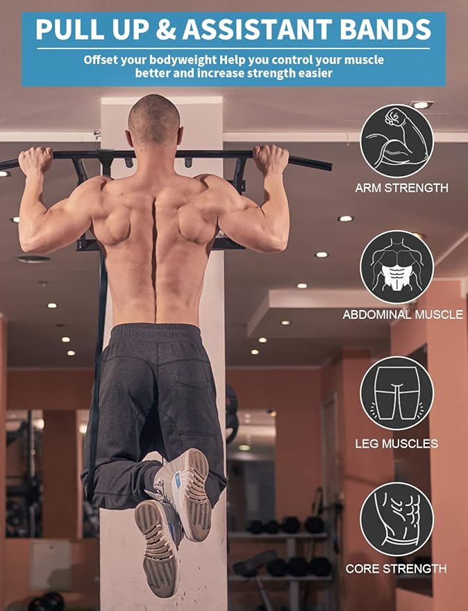 Pull Up Bands, Resistance Bands, Pull Up Assistance Bands Set for Men & Women, Exercise Workout Bands for Working Out, Body Stretching, Physical Therapy, Muscle Training-FlexoryFit