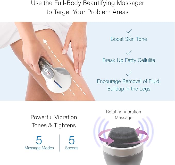Daiwa Felicity Multipurpose Body Massager – Cordless Handheld Cellulite Remover Body Sculpting Machine - Electric Contouring Massage Tool for Butt Legs Belly Fat Stomach Celulitis Lymphatic Drainage-FlexoryFit