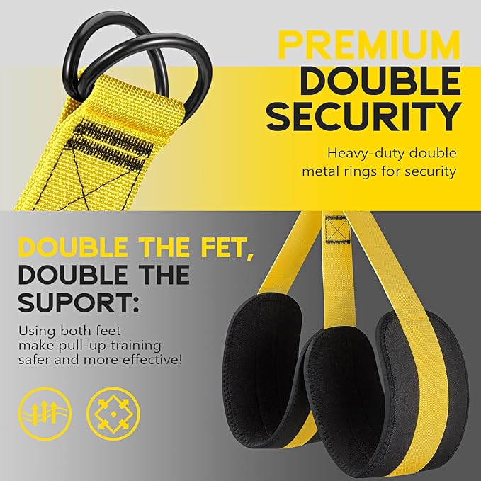 Pull Up Assistance Bands, Adjustable Heavy Duty Resistance Band for Pull Up, 3 Pull Up Bands, Comfortable Fabric Feet/Knee Rest, Assistance Bands for Pull-Up, Home Fitness, Body Stretching-FlexoryFit